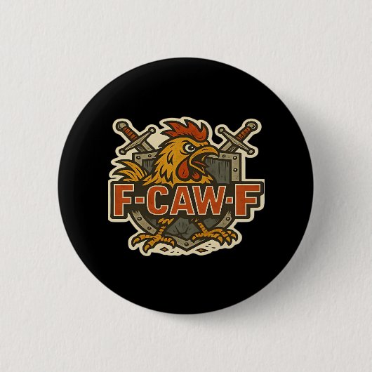 Humor Crow Funny Gothic F-Caw-F Button (Vorderseite)