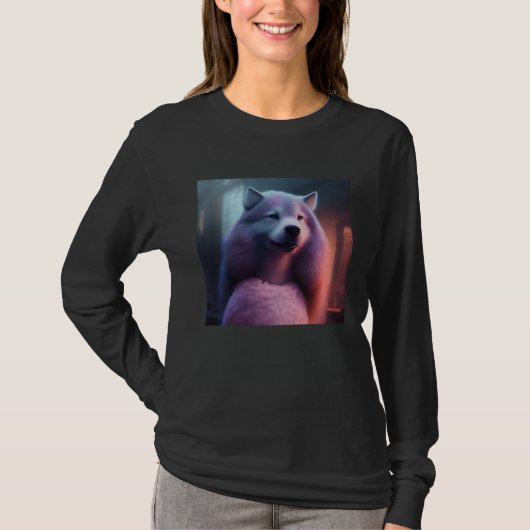 Humor  Dog Person Standing Fantasy Graphic Wow Ha T-Shirt (Vorderseite)