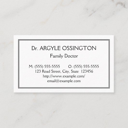 Humor, einfach, Gesundheitsfürsorge Beruflich Visitenkarte (Vorderseite)