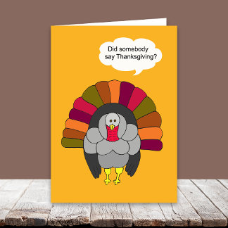 Humor Erntedank Turkey Card Feiertagskarte