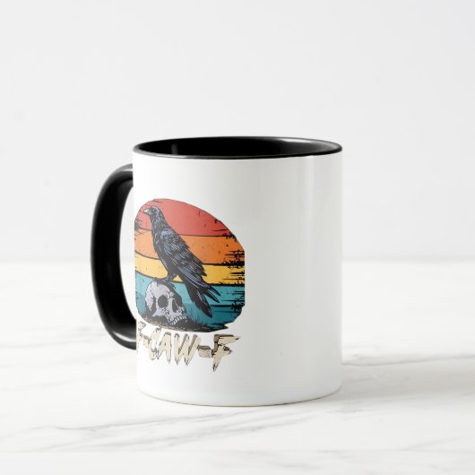 Humor F-Caw-F Gothic Funny Crow Essential Retro St Tasse (Vorderseite Links)