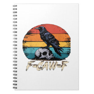 Humor F-Caw-F Gothic Lustiger Rabe Essential Retro Notizblock