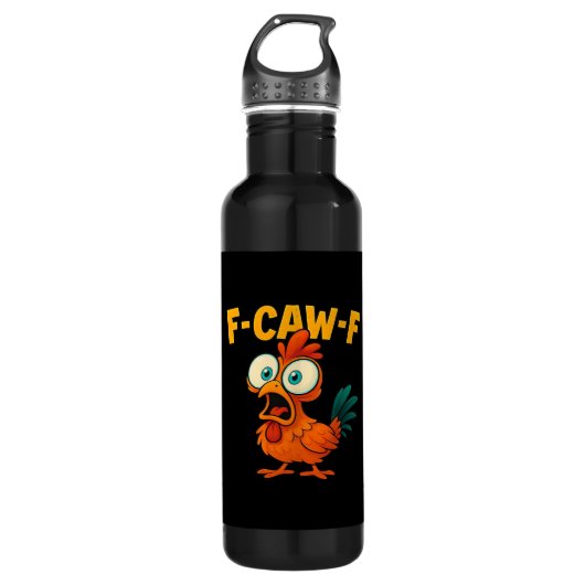 Humor Funny Crow F-Caw-F Gothic Edelstahlflasche (Vorderseite)