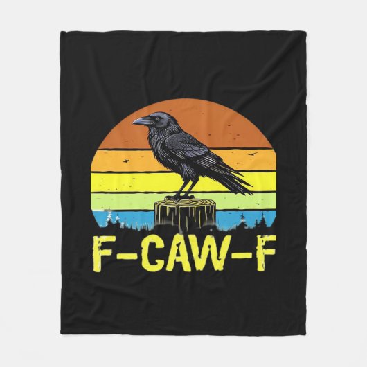 Humor Funny Crow F-Caw-F Gothic Fleecedecke (Vorderseite)