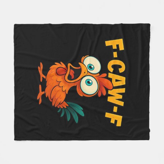 Humor Funny Crow F-Caw-F Gothic Fleecedecke (Vorderseite (Horizontal))