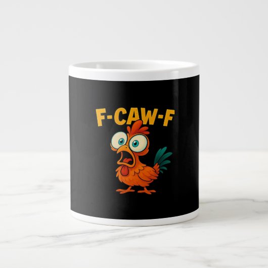 Humor Funny Crow F-Caw-F Gothic Jumbo-Tasse (Vorderseite)