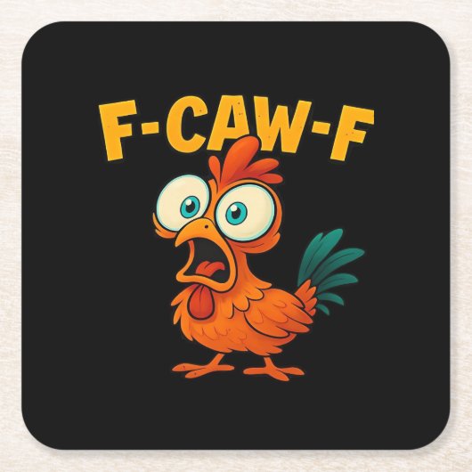 Humor Funny Crow F-Caw-F Gothic Rechteckiger Pappuntersetzer (Vorderseite)