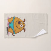 Humor funny japanese dog Modern boys smiling Badhandtuch Set (Handtuch)