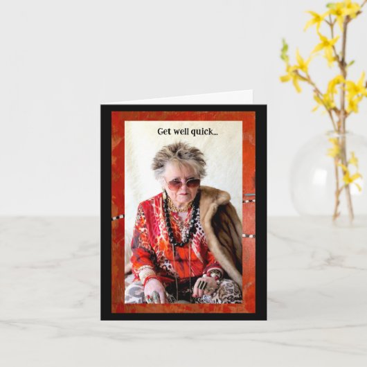 Humor Get Well Quick Karte (Gelbe Blume)