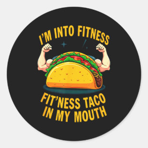 Humor Gym Workout Fitness Taco in meinem Mund Runder Aufkleber