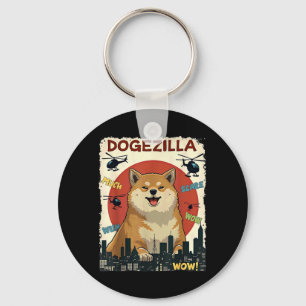 Humor Hundzilla Shiba Inu Hund Halloween Schlüsselanhänger