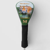 Humor Ihre Nachricht Tiger Monogramm Initiale Golf Headcover (Vorderseite)