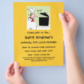 Humor Koch Cartoon Restaurant Wohltätigkeit Flyer (Hand)