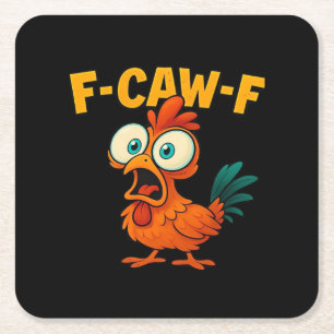 Humor Lustiger Krähe F-Caw-F Gothic Rechteckiger Pappuntersetzer