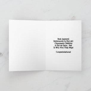 Humor Ruhestand Champagner Dame Gal Blasen Karte