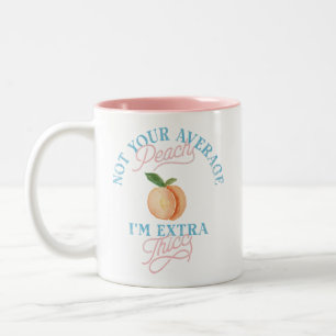 Humor Sassy Peach Körperpositivität Vintage Zweifarbige Tasse