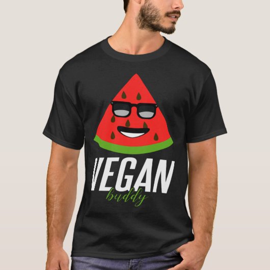 Humor Vegan Buddy Artwork T-Shirt (Vorderseite)