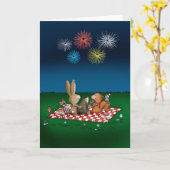 Humorale 4. Juli Card mit Fireworks - Freunde Karte (Gelbe Blume)