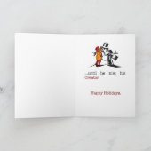 Humorale Atheist Snowman Weihnachtskarte Feiertagskarte (Innenseite)