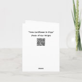 Humorale Blumenblüte, die zu Pizza umgetaucht wird Karte (Rückseite)