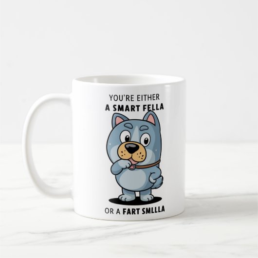 Humorale Cat Tasse - Smart Fella oder Furz Smella (Links)