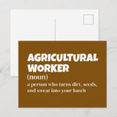 Humorale Definition von Landarbeitern Feiertagspostkarte (Vorne/Hinten)