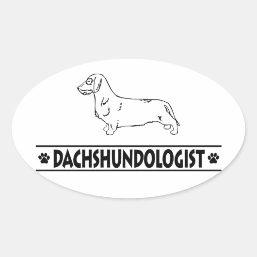 Humorale Drahthaar-Dackel Ovaler Aufkleber (Vorderseite)