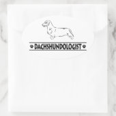 Humorale Drahthaar-Dackel Ovaler Aufkleber (Tasche)