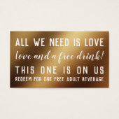 Humorale Drinks Tickets in White & Imitate Gold Fo (Vorderseite)