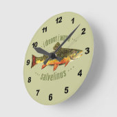 Humorale Forellenfischerei Runde Wanduhr (Winkel)