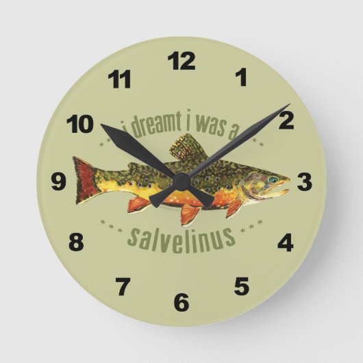 Humorale Forellenfischerei Runde Wanduhr (Vorderseite)