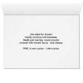 Humorale Frauen und Pizza gegen Salatkarte (Innenansicht Horizontal (Unten))