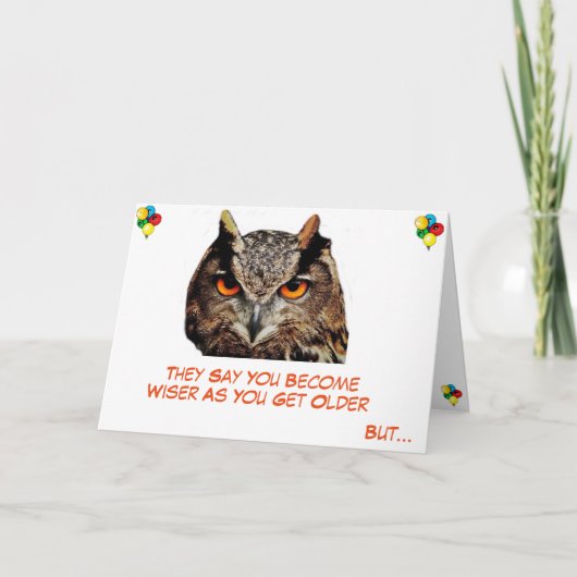 Humorale Geburtskarte "Ältere aber klüger" Karte (Vorderseite)