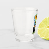 Humorale Hexenbraue mit Kessel Schnapsglas (Links)