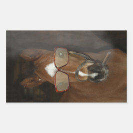 Humorale Horse Foal Srauking Zigarrenaufkleber Rechteckiger Aufkleber
