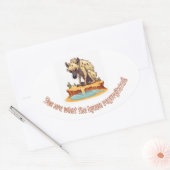 Humorale Hyena-Illustration mit Quirky-Sult Ovaler Aufkleber (Umschlag)