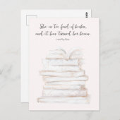 Humorale kleine Frauen buchen Lover Zitat Postkarte (Vorne/Hinten)