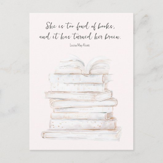 Humorale kleine Frauen buchen Lover Zitat Postkarte (Vorderseite)