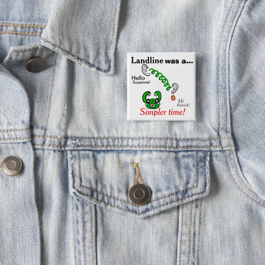 Humorale Landline Phones Personalisierte Namen Button (Beispiel)