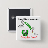 Humorale Landline Phones Personalisierte Namen Button (Vorne & Hinten)