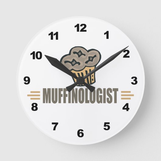 Humorale Muffins Runde Wanduhr (Vorderseite)