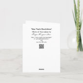 Humorale Neujahrsvorsätze Grußkarte Karte (Rückseite)
