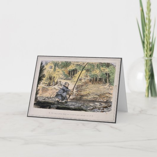 Humorale Nostalgie-Karte - Fliegenfischen mit Toch Karte (Vorderseite)