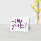 Humorale Note Card "I like your face" Karte (Gelbe Blume)