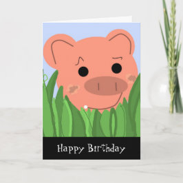 Humorale Piggy Birthday Card Karte