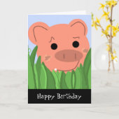Humorale Piggy Birthday Card Karte (Gelbe Blume)