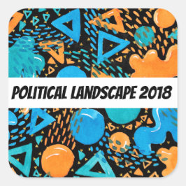Humorale politische Landschaft 2018 Quadratischer Aufkleber