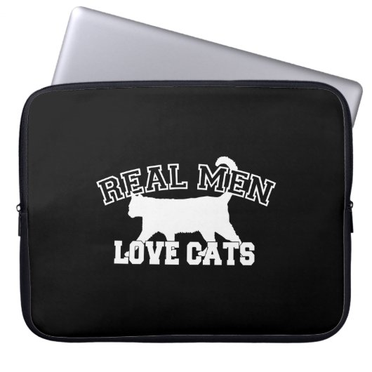 Humorale Real Men Liebe Cats Laptopschutzhülle (Vorderseite)