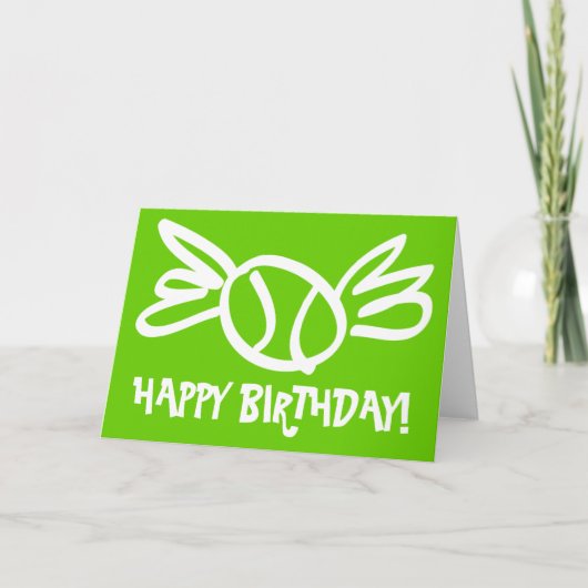 Humorale Tenniskarte für Geburtstage Karte (Vorderseite)