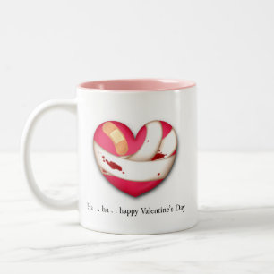 Humorale traurige Valentinstag Blutung gebrochenes Zweifarbige Tasse